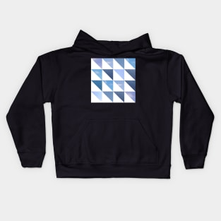 Geometric blue triangle pattern Water and Sky Photo Patchwork Kids Hoodie